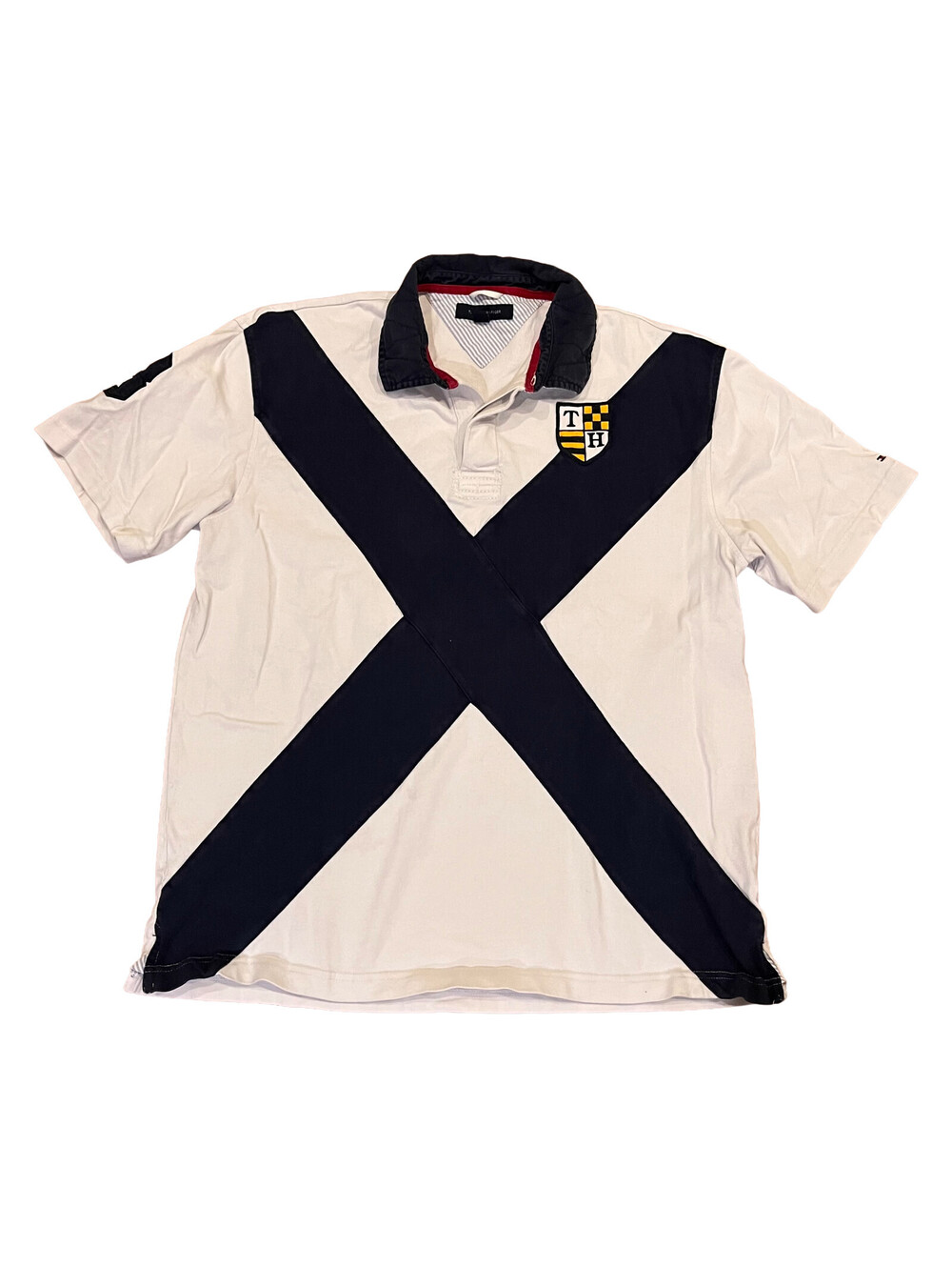 Vintage Tommy Hilfiger Polo Shirt X Chief Keef Y2K Big Logo Men’s XL White Blue